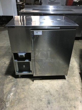 Perlick Commercial Single Door Bar Back Cooler! All Stainless Steel! Model BBS36RO Serial 783465! 115V 1Phase! On Legs!
