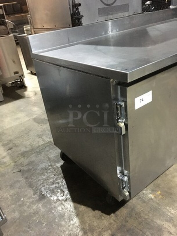 Beverage Air Commercial 3 Door Lowboy/Worktop Cooler! With Backsplash! All Stainless Steel! Model WDR93 Serial 2111110! 115V 1Phase! On Casters! - Image 2 of 9