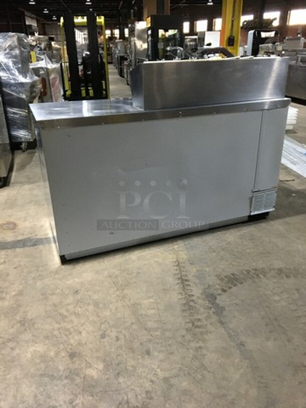 NICE! Beverage Air Commercial Refrigerated Work Top Station! With 2 Door Underneath Storage Space! With Cold Topping Rail! All Stainless Steel! Model MS681 Serial 6715397! 115V 1Phase! - Image 3 of 9