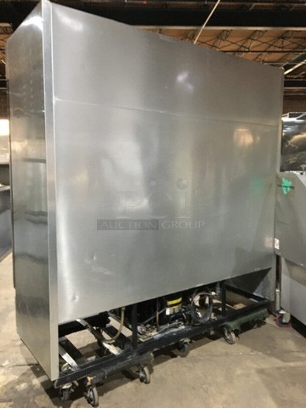 True Commercial 3 Door Reach In Freezer! With Poly Coated Racks! All Stainless Steel! Model T72F Serial 14148183! 115/208/230V 1Phase! On Casters!
 - Image 4 of 8