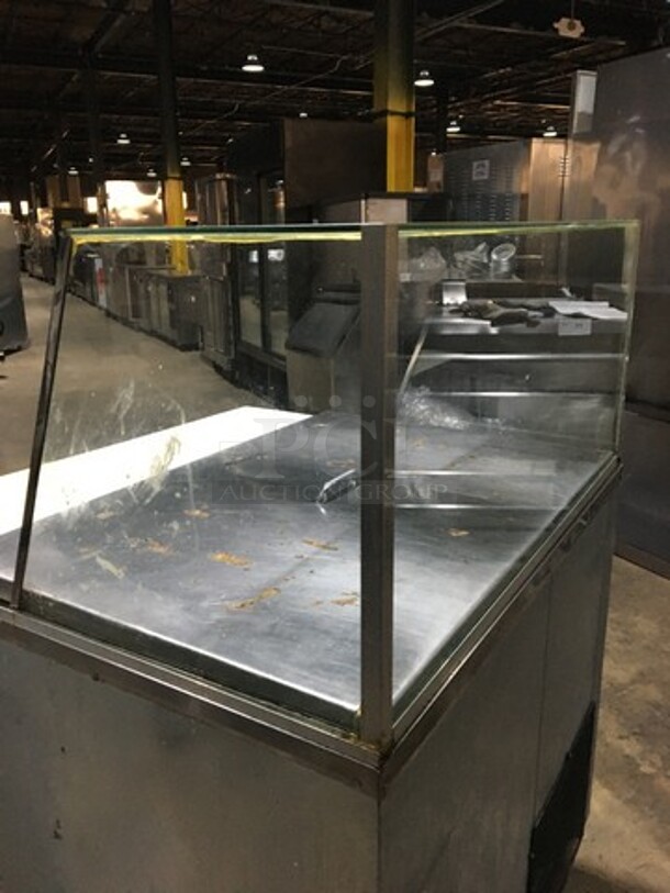 Cool Tech Commercial Refrigerated Sandwich Prep Table! With Enclosed Sneeze Guard! With 2 Door Underneath Storage Space Underneath! With Commercial Cutting Board! All Stainless Steel! Model CMPH36BM Serial 100117! 120V 1Phase! - Image 10 of 11