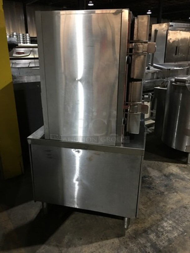 Vulcan Commercial Natural Gas Powered Heavy Duty Dual Cabinet Steamer! All Stainless Steel! Model VL2GSS Serial 271125048! 200,000 BTU! On Legs! - Image 3 of 9