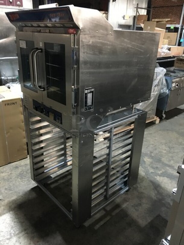 FANTASTIC! Doyon Jet Air Commercial Electric Powered Convection Oven! With 2 View Through Doors! On Pan Holding Rack! All Stainless Steel! Model JA4 Serial 277! 120/208V 3Phase! On Casters! - Image 2 of 10