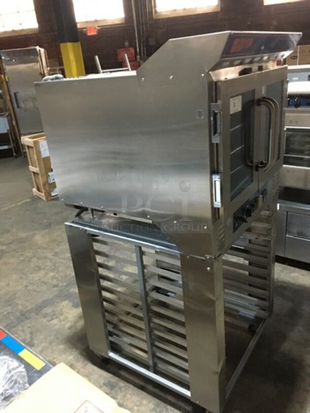 FANTASTIC! Doyon Jet Air Commercial Electric Powered Convection Oven! With 2 View Through Doors! On Pan Holding Rack! All Stainless Steel! Model JA4 Serial 277! 120/208V 3Phase! On Casters! - Image 3 of 10