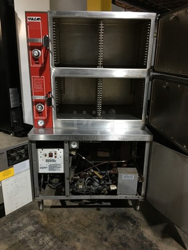 Vulcan Commercial Natural Gas Powered Heavy Duty Dual Cabinet Steamer! All Stainless Steel! Model VL2GSS Serial 271125048! 200,000 BTU! On Legs! - Image 4 of 9