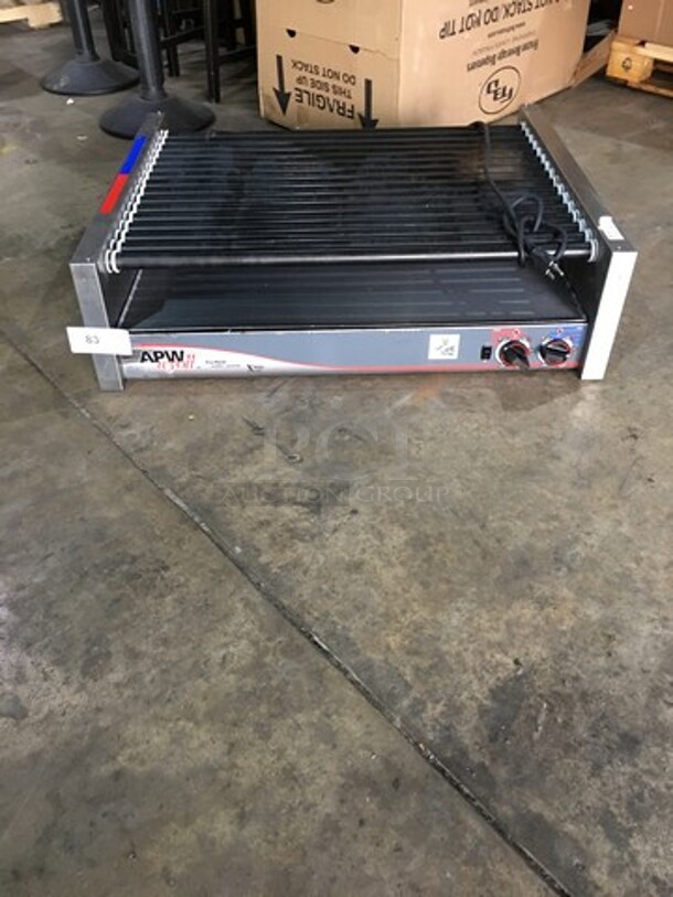 Great! APW Wyott Counter Top Hot Dog Roller Grill! All Stainless Steel! Model HRS755T Serial 8179618030441! 208/240V 1 Phase!  - Image 1 of 9