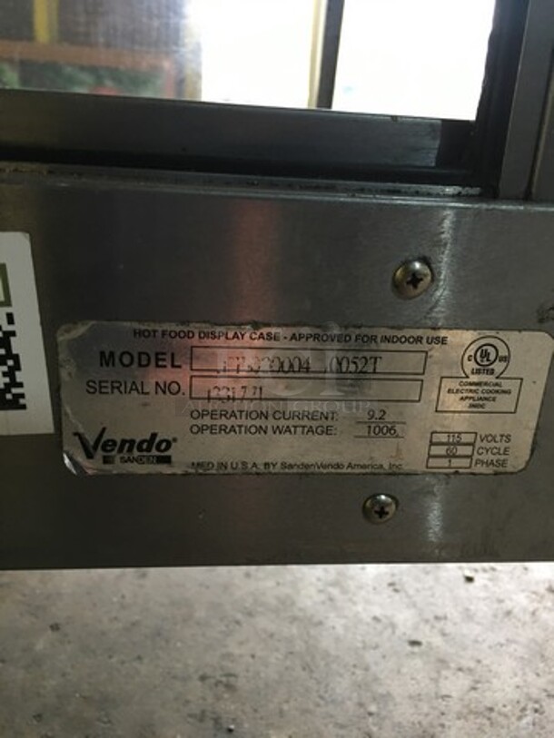 Vendo Commercial Countertop Food Warming Display Case! Glass All Around Showcase Style! All Stainless Steel! Serial 1331771! 115V 1Phase! - Image 9 of 11