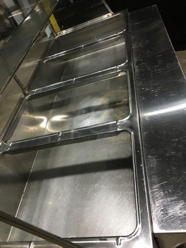 All Stainless Steel 4 Well Natural Gas Powered Commercial Steam Table! With Underneath Storage Space! With Overhead Serving Shelf! On Legs! - Image 5 of 11