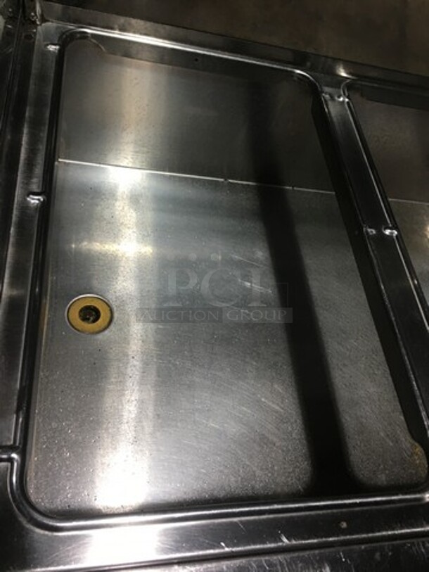 All Stainless Steel 4 Well Natural Gas Powered Commercial Steam Table! With Underneath Storage Space! With Overhead Serving Shelf! On Legs! - Image 6 of 11