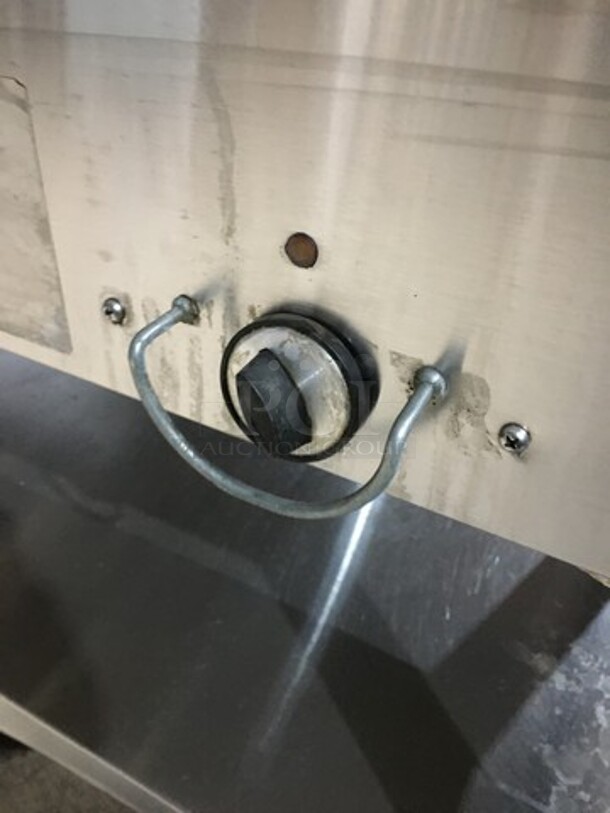 All Stainless Steel 4 Well Natural Gas Powered Commercial Steam Table! With Underneath Storage Space! With Overhead Serving Shelf! On Legs! - Image 8 of 11