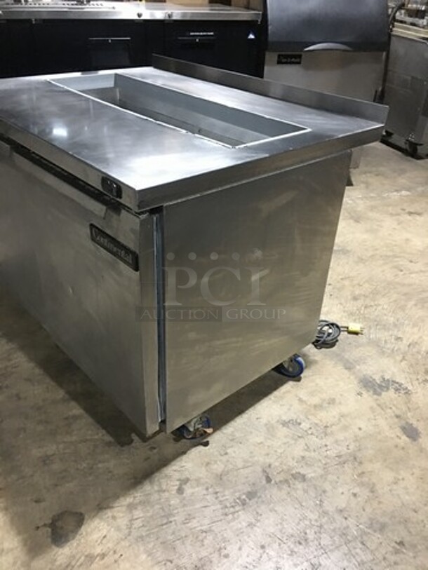 Continental Commercial Refrigerated Sandwich Prep Table! With 2 Door Underneath Storage Space! All Stainless Steel! Model SW4812 Serial 15781510! 115V 1Phase! On Commercial Casters! - Image 2 of 9