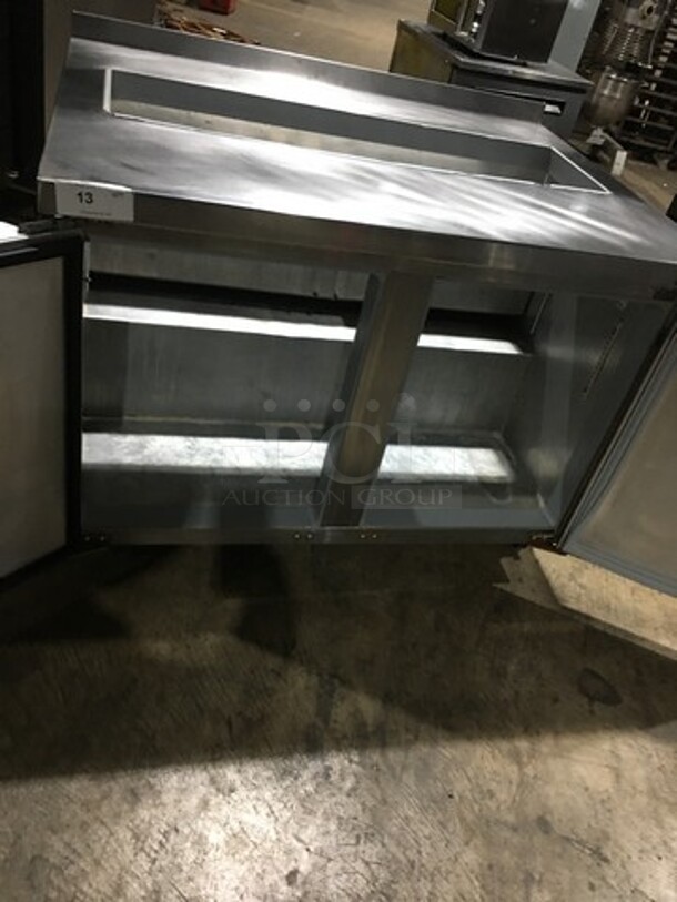 Continental Commercial Refrigerated Sandwich Prep Table! With 2 Door Underneath Storage Space! All Stainless Steel! Model SW4812 Serial 15781510! 115V 1Phase! On Commercial Casters! - Image 5 of 9