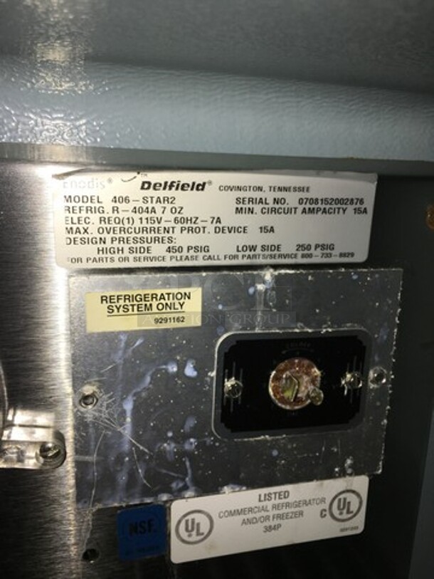 Delfield One Door Refrigerated Lowboy/Work Top Cooler! Model 406STAR2 Serial 0708152002876! 115V 1Phase! - Image 7 of 8