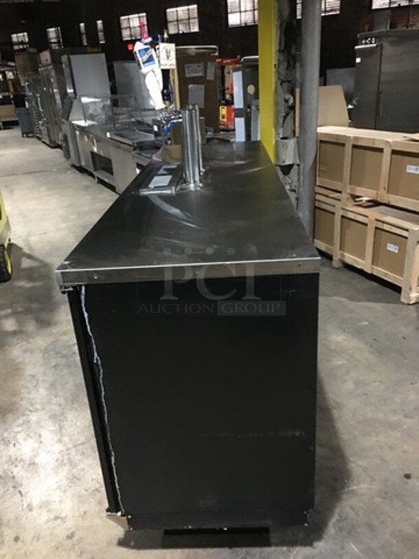 WOW! Everest Commercial Refrigerated 4 Tap Kegerator! With Double Beer Tower! With 3 Door Underneath Storage Space! Model B226BD3RRRCE Serial BBEKE0141S! 220V 1 Phase! - Image 4 of 10