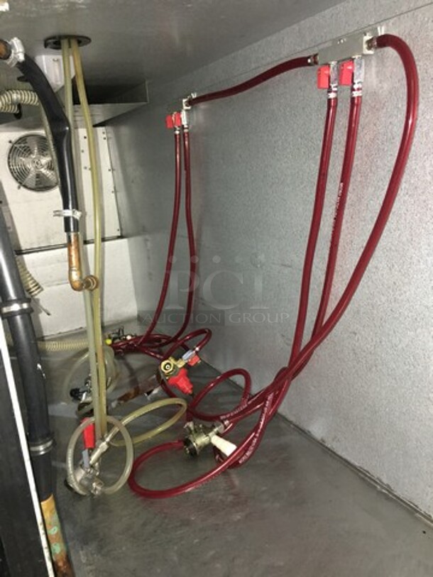 WOW! Everest Commercial Refrigerated 4 Tap Kegerator! With Double Beer Tower! With 3 Door Underneath Storage Space! Model B226BD3RRRCE Serial BBEKE0141S! 220V 1 Phase! - Image 6 of 10