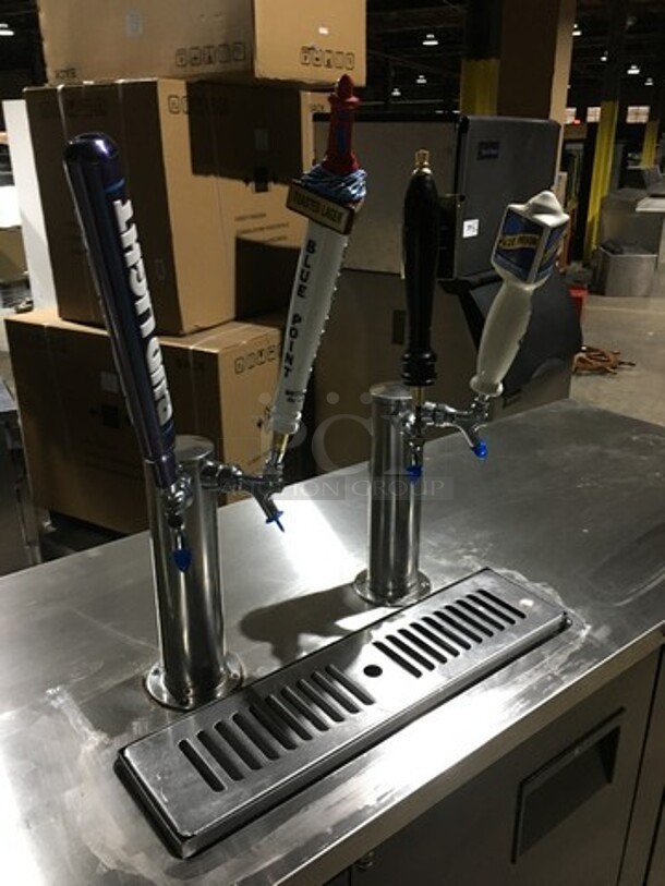 WOW! Everest Commercial Refrigerated 4 Tap Kegerator! With Double Beer Tower! With 3 Door Underneath Storage Space! Model B226BD3RRRCE Serial BBEKE0141S! 220V 1 Phase! - Image 9 of 10