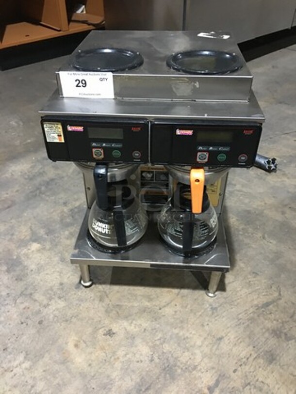 Bunn Commercial Countertop Dual Coffee Brewing Machine! Axiom Series! With 4 Coffee Pot Warming Stations! All Stainless Steel! Model AXIOM2/2TWIN Serial AXTN008668! 120/208/240V! 1Phase! On Legs!