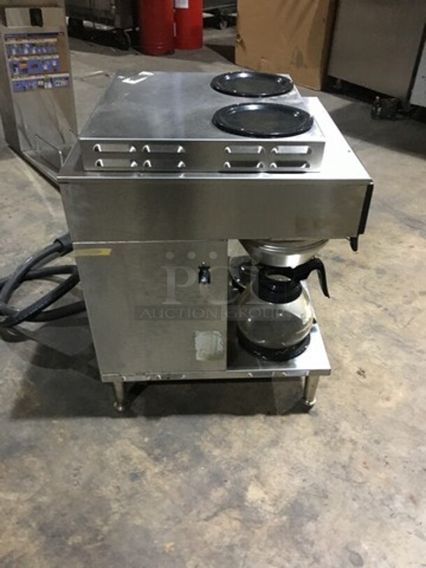 Bunn Commercial Countertop Dual Coffee Brewing Machine! Axiom Series! With 4 Coffee Pot Warming Stations! All Stainless Steel! Model AXIOM2/2TWIN Serial AXTN008668! 120/208/240V! 1Phase! On Legs! - Image 3 of 9