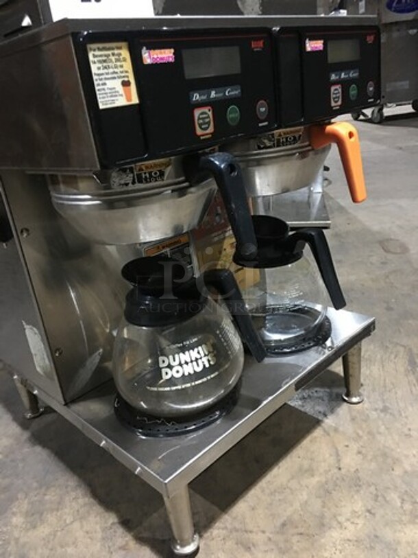 Bunn Commercial Countertop Dual Coffee Brewing Machine! Axiom Series! With 4 Coffee Pot Warming Stations! All Stainless Steel! Model AXIOM2/2TWIN Serial AXTN008668! 120/208/240V! 1Phase! On Legs! - Image 6 of 9