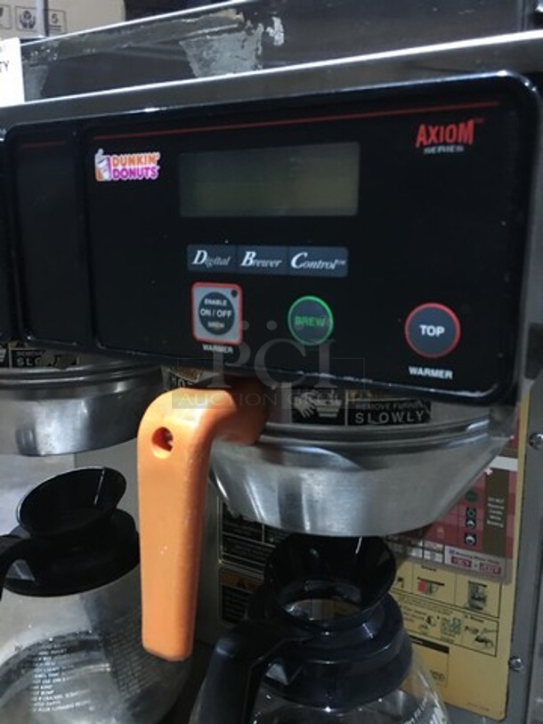 Bunn Commercial Countertop Dual Coffee Brewing Machine! Axiom Series! With 4 Coffee Pot Warming Stations! All Stainless Steel! Model AXIOM2/2TWIN Serial AXTN008668! 120/208/240V! 1Phase! On Legs! - Image 7 of 9