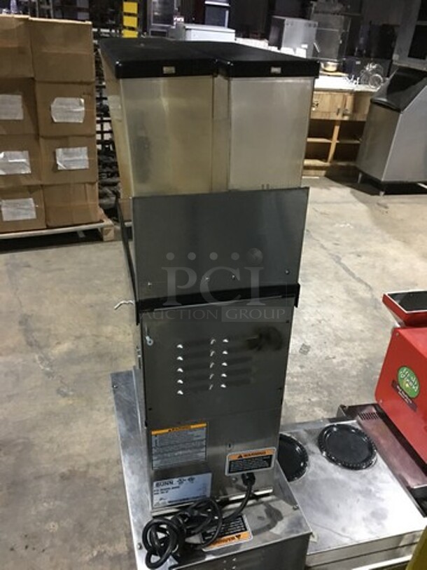 Bunn Commercial Countertop Dual Coffee Bean Grinder! All Stainless Steel! Model MHG Serial MHG0012221! 120V 1Phase! - Image 4 of 10