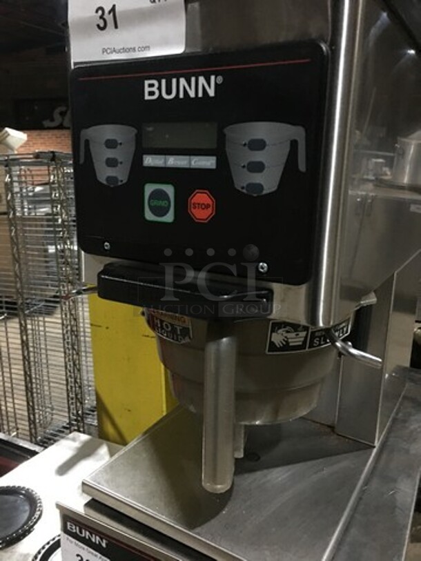 Bunn Commercial Countertop Dual Coffee Bean Grinder! All Stainless Steel! Model MHG Serial MHG0012221! 120V 1Phase! - Image 9 of 10