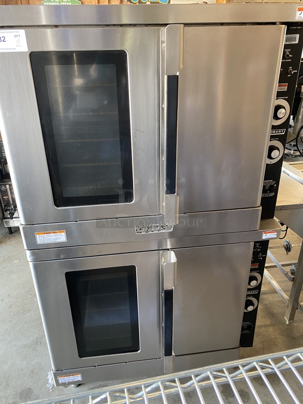 2 GORGEOUS! Hobart Model HEC40 Stainless Steel Commercial Electric Powered Full Size Convection Ovens w/ View Through Door, Solid Door, Metal Oven Racks and Thermostatic Controls. 480 Volts, 3 Phase. 38x36x67. 2 Times Your Bid! - Image 2 of 10