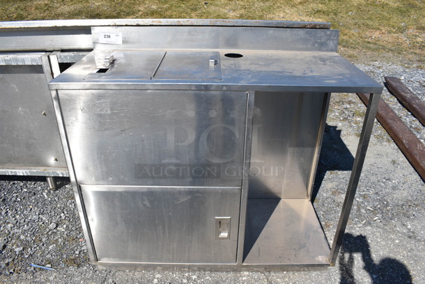 Stainless Steel Counter w/ Well, Lid and Lower Door. 42x18x40
