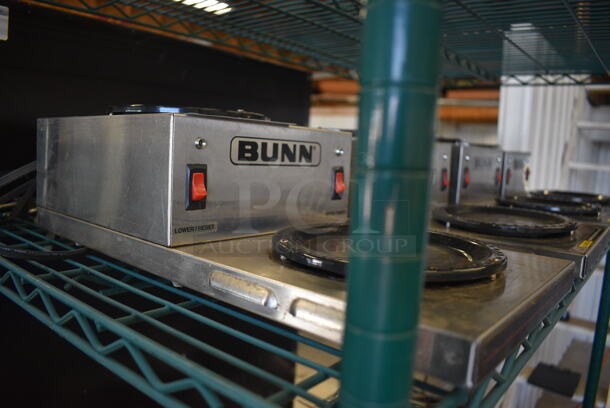 NICE! Bunn Model WL2 Stainless Steel Commercial Countertop 2 Tier 2 Burner Coffee Pot Warmer. 120 Volts, 1 Phase. 8x18x5. Tested and Working! - Image 3 of 4