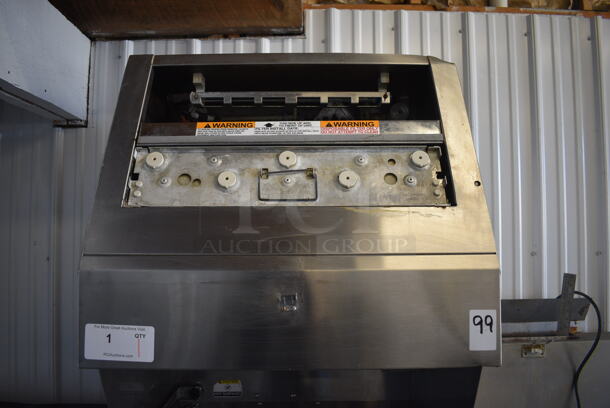 GORGEOUS! Giles Model WOG-MP-VH Stainless Steel Commercial Floor Style Electric Powered Fryer w/ Ventless Hood on Commercial Casters. 240 Volts, 3 Phase. 24x31x81 - Image 4 of 12
