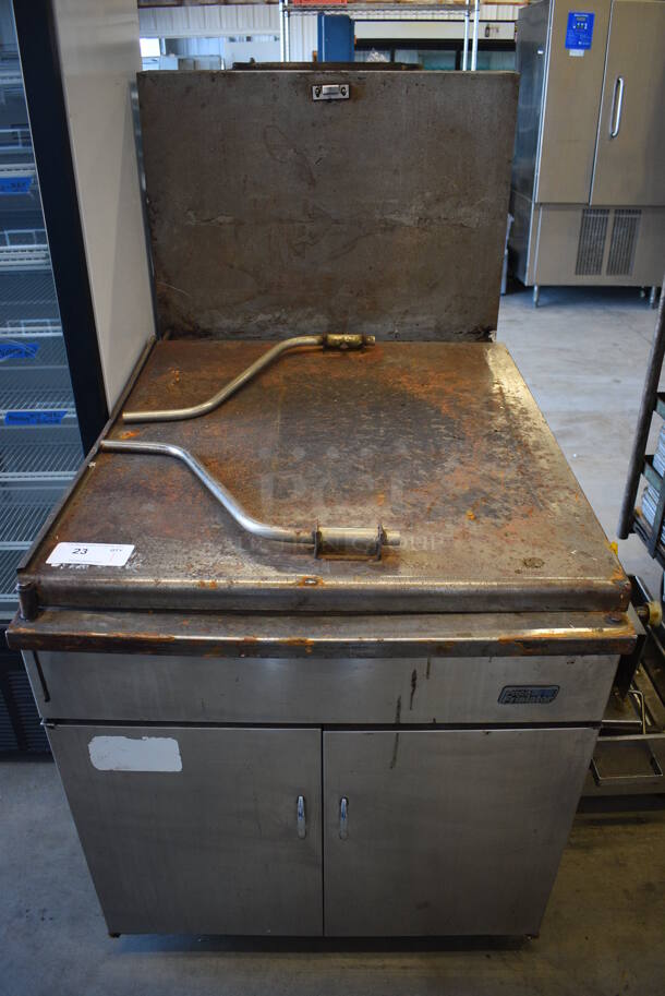 GREAT! Pitco Frialator Model 24P-E Stainless Steel Commercial Floor Style Natural Gas Powered Donut Fryer. 30x44x55