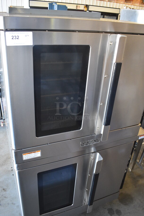 2 GORGEOUS! Hobart Model HEC40 Stainless Steel Commercial Electric Powered Full Size Convection Ovens w/ View Through Door, Solid Door, Metal Oven Racks and Thermostatic Controls. 480 Volts, 3 Phase. 38x36x67. 2 Times Your Bid! - Image 3 of 10