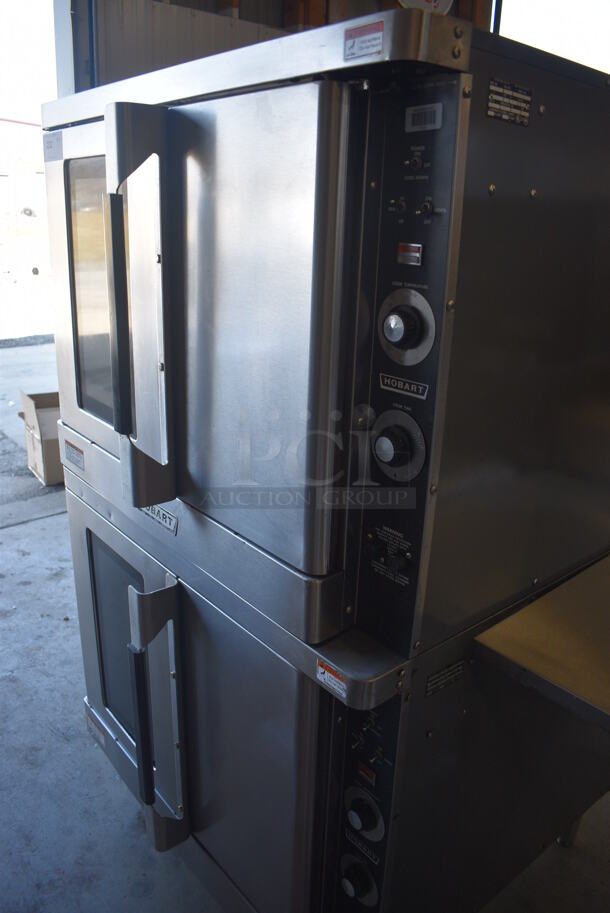 2 GORGEOUS! Hobart Model HEC40 Stainless Steel Commercial Electric Powered Full Size Convection Ovens w/ View Through Door, Solid Door, Metal Oven Racks and Thermostatic Controls. 480 Volts, 3 Phase. 38x36x67. 2 Times Your Bid! - Image 4 of 10
