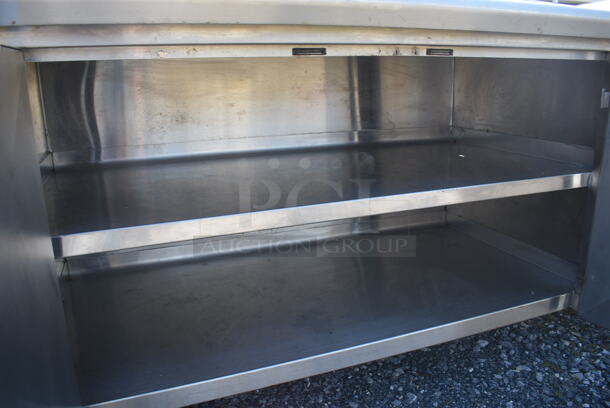 Stainless Steel Commercial Counter w/ Sink Basin, Faucet, Handles and 5 Lower Doors. 126x30x41 - Image 5 of 8