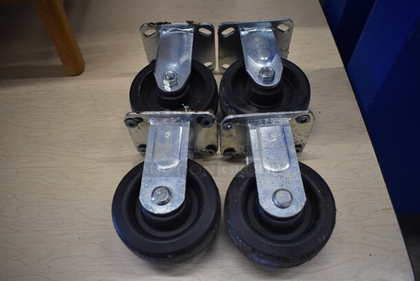 4 Metal Commercial Casters. 5x4x7. 4 Times Your Bid!