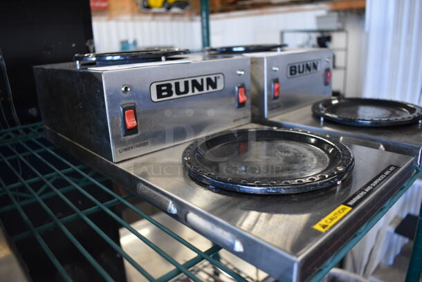 NICE! Bunn Model WL2 Stainless Steel Commercial Countertop 2 Tier 2 Burner Coffee Pot Warmer. 120 Volts, 1 Phase. 8x18x5. Tested and Working! - Image 2 of 4