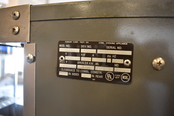 2 GORGEOUS! Hobart Model HEC40 Stainless Steel Commercial Electric Powered Full Size Convection Ovens w/ View Through Door, Solid Door, Metal Oven Racks and Thermostatic Controls. 480 Volts, 3 Phase. 38x36x67. 2 Times Your Bid! - Image 10 of 10