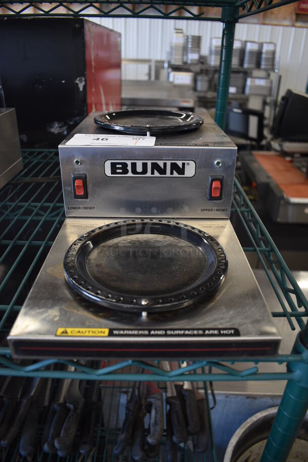 NICE! Bunn Model WL2 Stainless Steel Commercial Countertop 2 Tier 2 Burner Coffee Pot Warmer. 120 Volts, 1 Phase. 8x18x5. Tested and Working! - Image 1 of 4