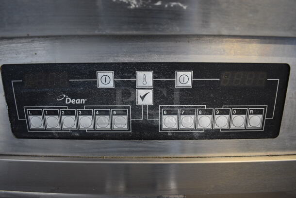 FANTASTIC! 2012 Dean Model SCFHD260GNC Stainless Steel Commercial Floor Style Natural Gas Powered Double Bay Deep Fat Fryer w/ Filtration System on Commercial Casters. 125,000 BTU. 40x36x49 - Image 6 of 9