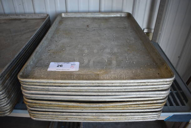 15 Metal Full Size Baking Pans. 18x26x1. 15 Times Your Bid! - Image 1 of 3