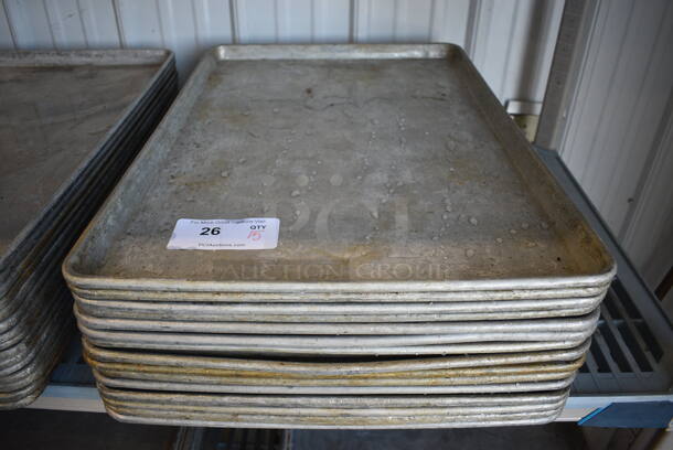 15 Metal Full Size Baking Pans. 18x26x1. 15 Times Your Bid!