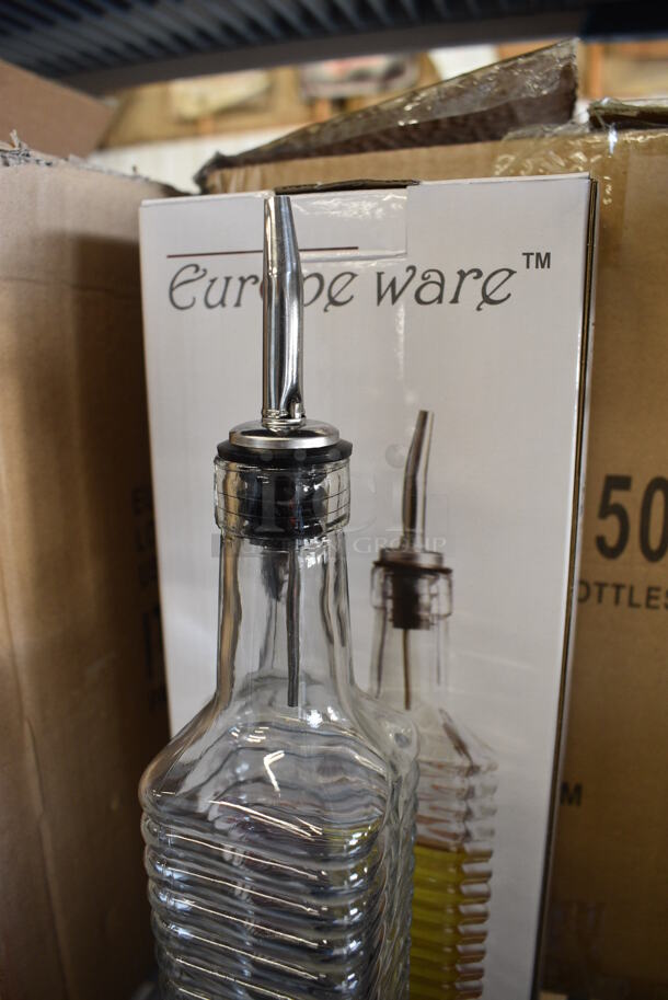 11 BRAND NEW IN BOX! Sets of Two Europeware Glass Oil & Vinegar Bottles. 2x2x12. 11 Times Your Bid! - Image 2 of 4