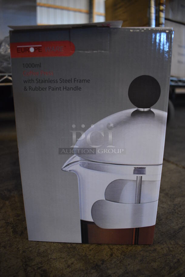 4 BRAND NEW IN BOX! Europe Ware Metal Countertop French Coffee Presses. 5x7x9. 4 Times Your Bid! - Image 4 of 5