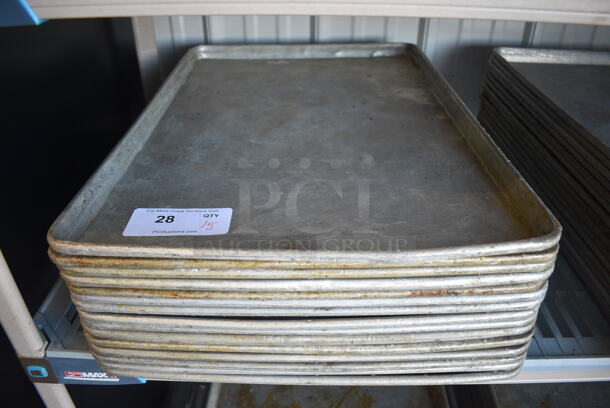 15 Metal Full Size Baking Pans. 18x26x1. 15 Times Your Bid!