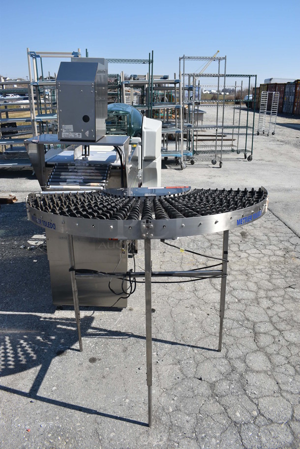 MARVELOUS! 12' Mettler Toledo Model 0647 Solo Max Commercial Floor Style Scale w/ Model 8270 Stainless Steel Labeler and Model 0925 Stainless Steel Conveyor. 115 Volts, 1 Phase. 140x52x69 - Image 7 of 12