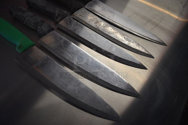 5 SHARPENED Stainless Steel Chef Knives. Includes 14". 5 Times Your Bid! - Image 2 of 5