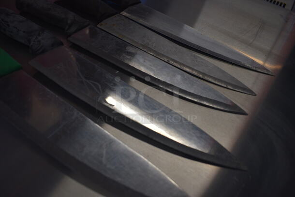 5 SHARPENED Stainless Steel Chef Knives. Includes 14". 5 Times Your Bid! - Image 3 of 5