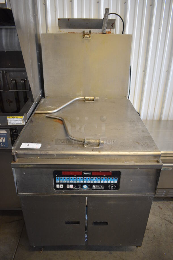 AWESOME! Pitco Frialator Model DD24RUFM Stainless Steel Commercial Floor Style Natural Gas Powered Donut Fryer. 72,000 BTU. 29x44x61
