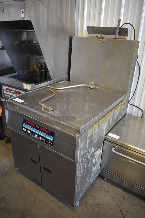 AWESOME! Pitco Frialator Model DD24RUFM Stainless Steel Commercial Floor Style Natural Gas Powered Donut Fryer. 72,000 BTU. 29x44x61 - Image 2 of 8