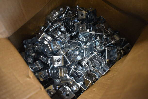ALL ONE MONEY! Lot of BRAND NEW IN BOX! Steel Electric Conduit Hanger w/ Bolt and Nut to Secure & Suspend Rigid Conduit! - Image 2 of 4